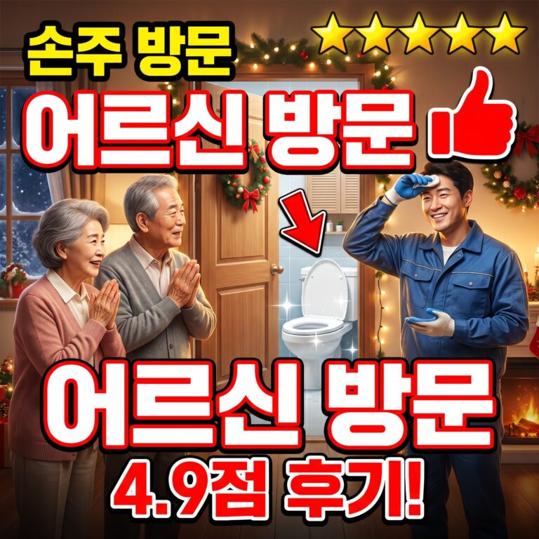 손주 크리스마스 방문 중 화장실 막힘 저희 어르신 댁 방문 후기 4.9점