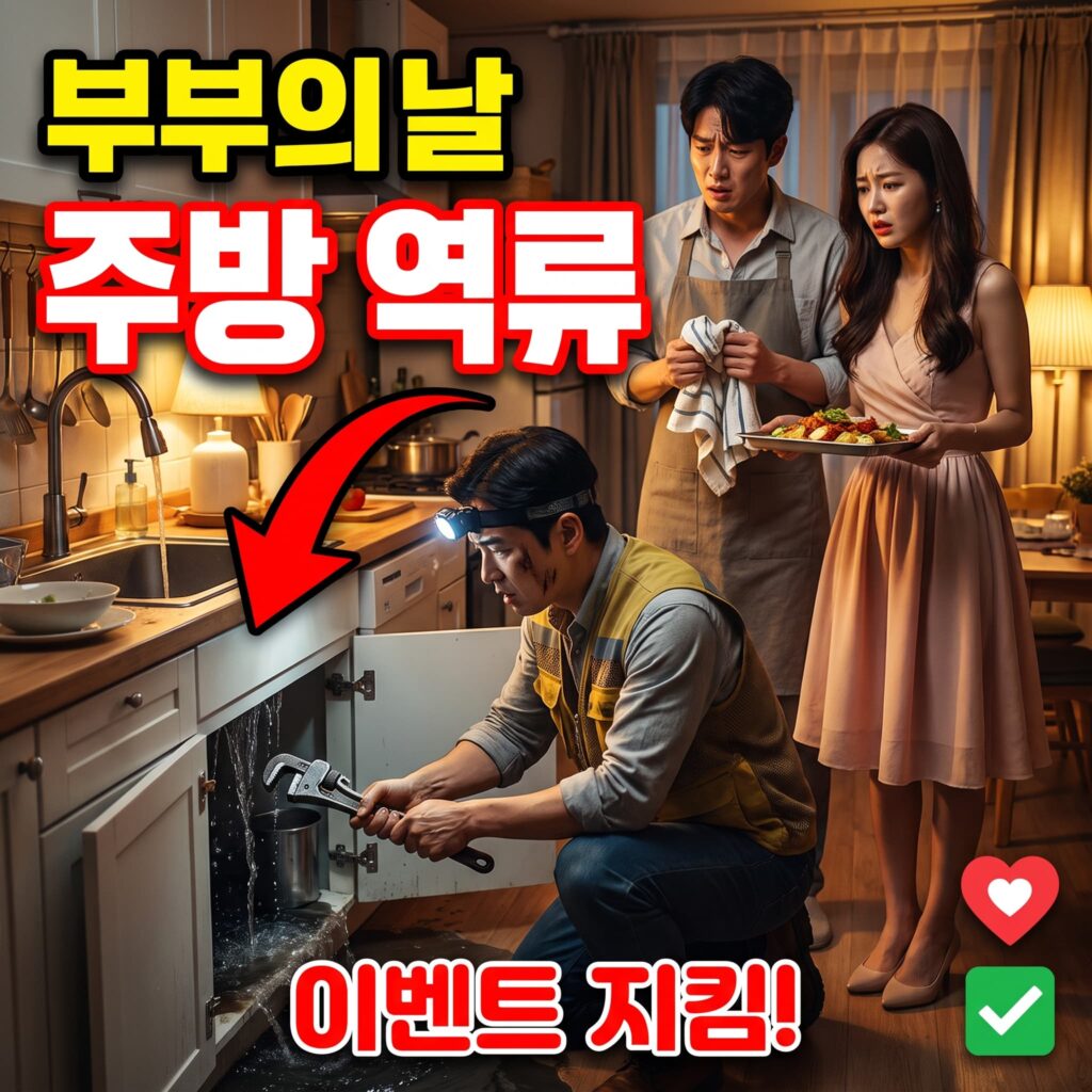 부부의날 저녁 이벤트 준비 중 주방 역류 저희 방문 사례