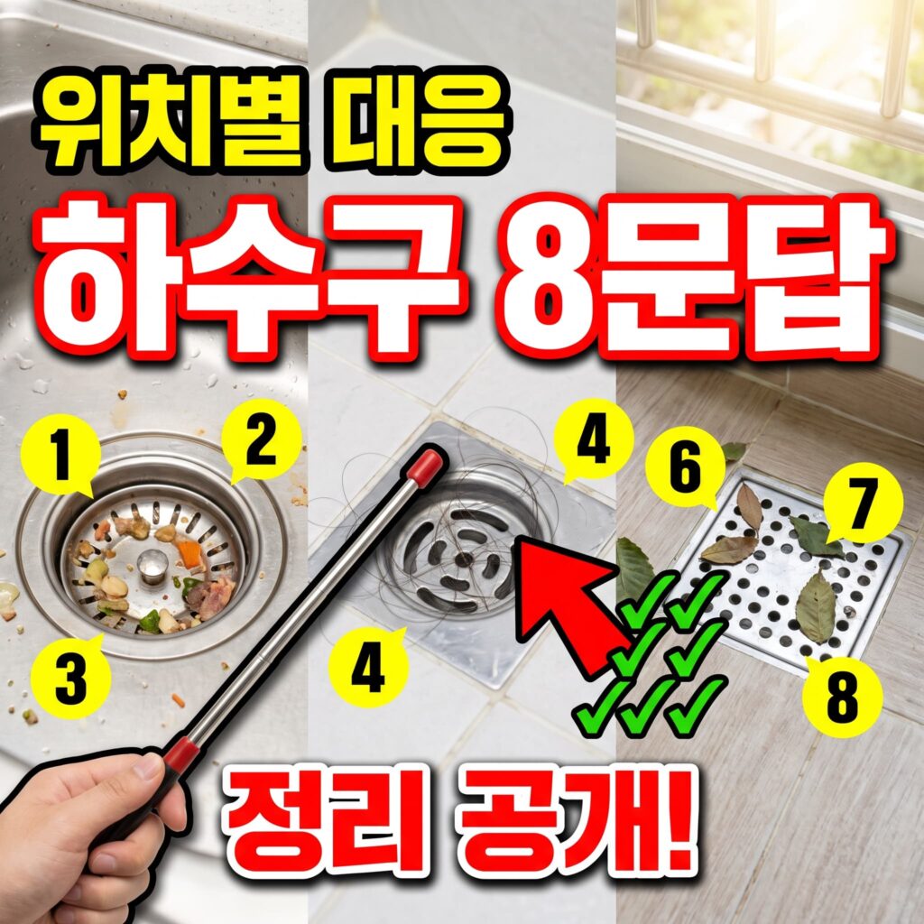 하수구 막힘 시공 관련 자주 묻는 8가지 질문 위치별 대응법 정리