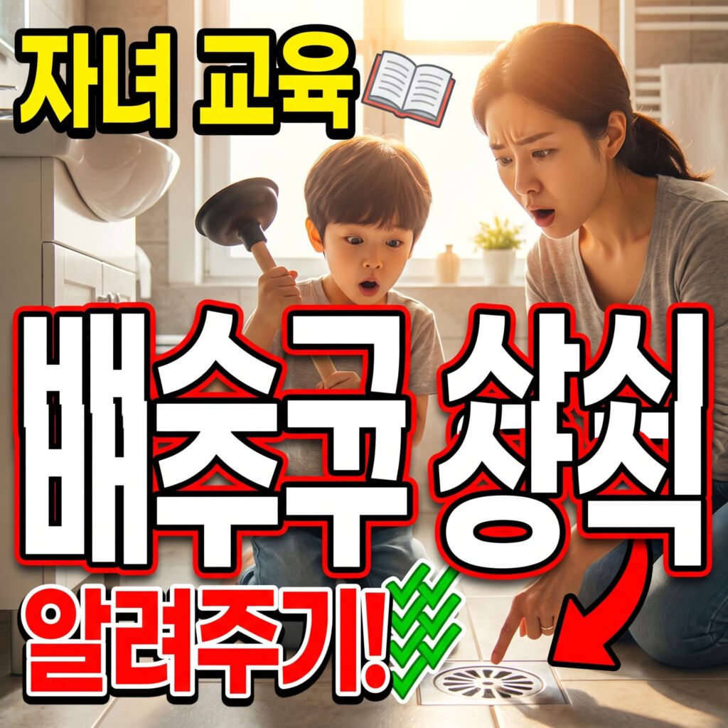 초등학생 자녀 화장실 사용, 배수구 상식 알려주기
