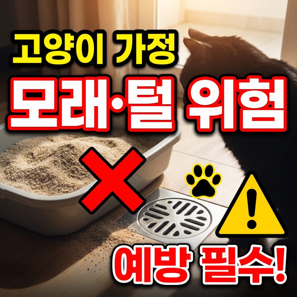 고양이 있는 집, 모래·털·구토물 배수구 위험