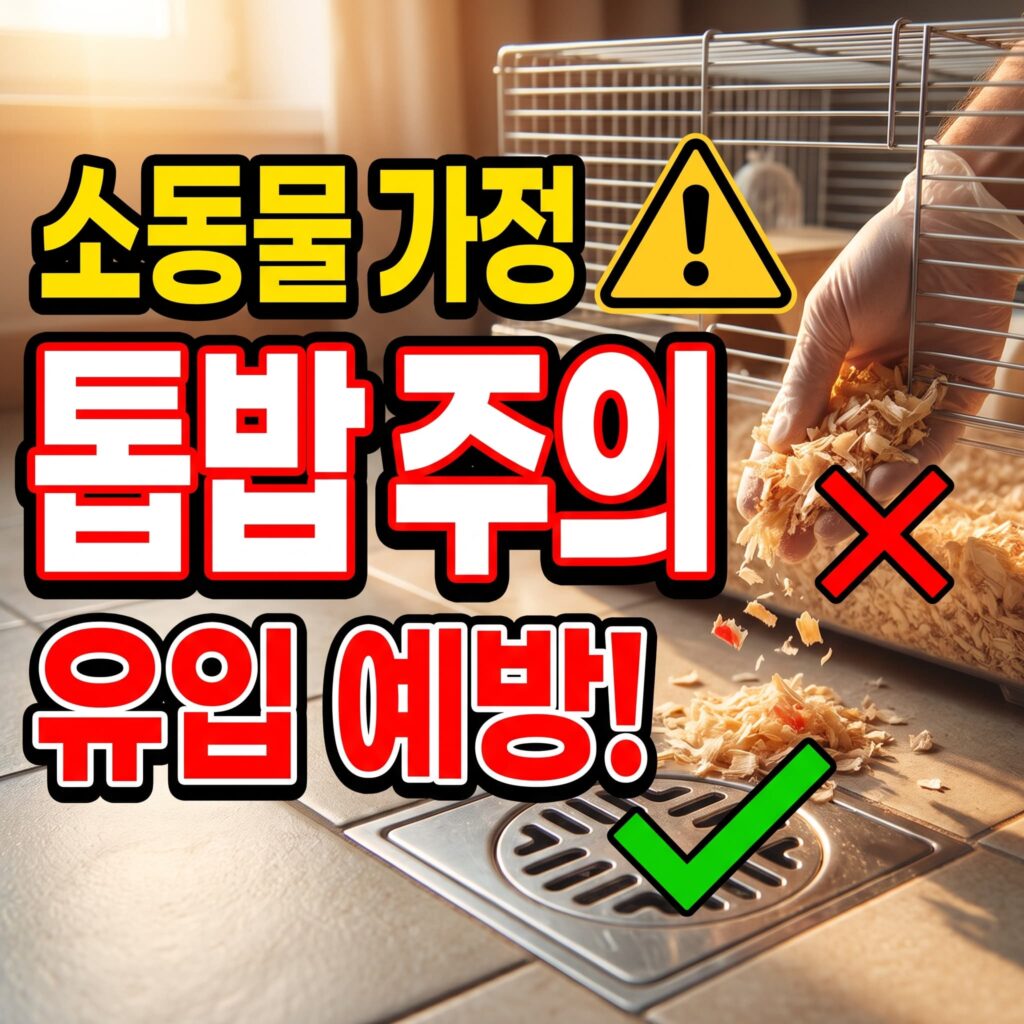 햄스터·기니피그 가정, 톱밥 배수구 유입 주의