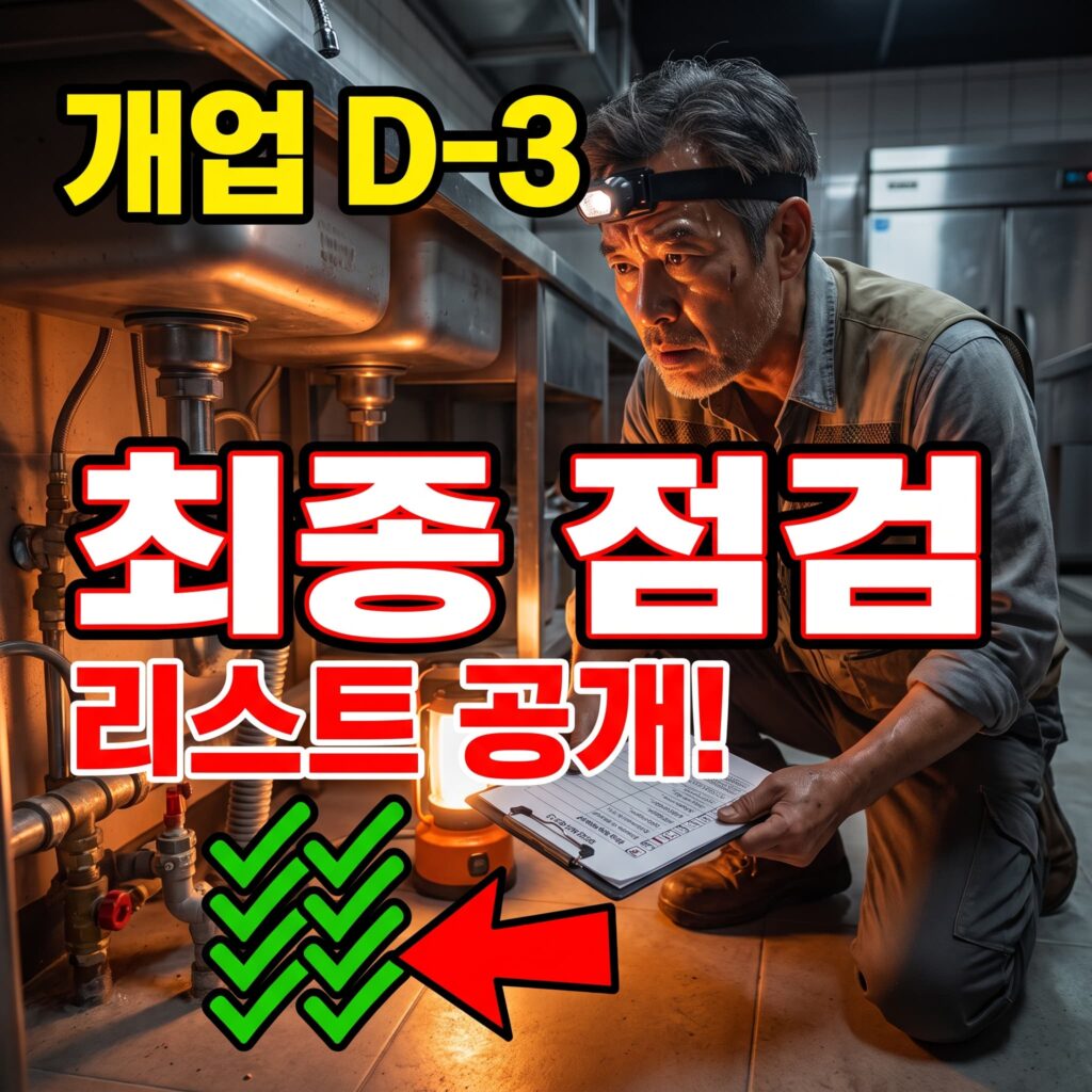 개업일 D-3 배관 최종 점검 리스트