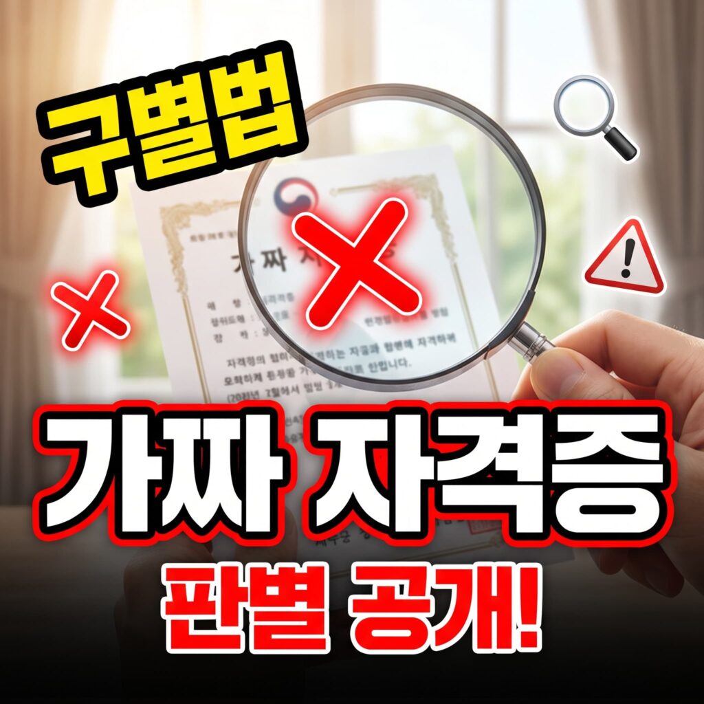 자격증 사진만 보고 믿었다가 – 가짜 인증 구별법