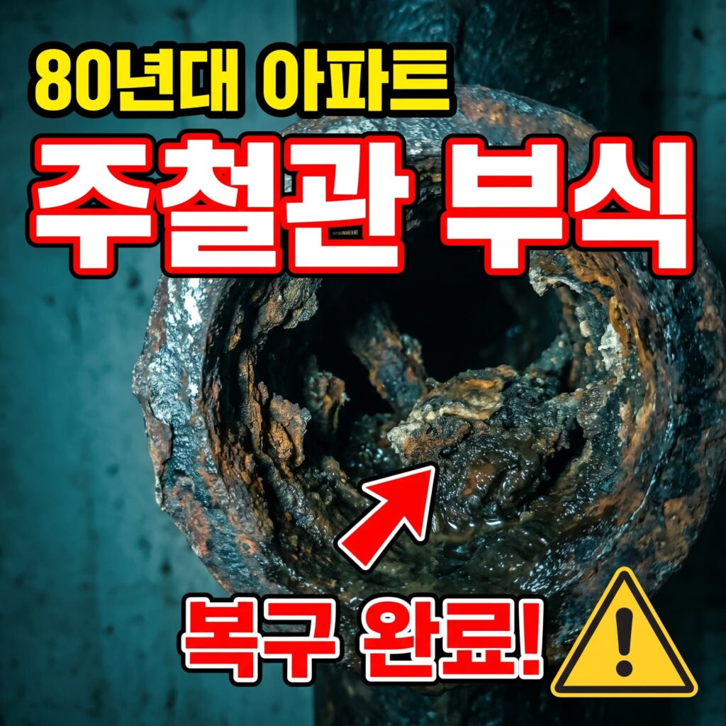 1980년대 아파트 배관 노후화, 주철관 부식과 이물질 축적 사례