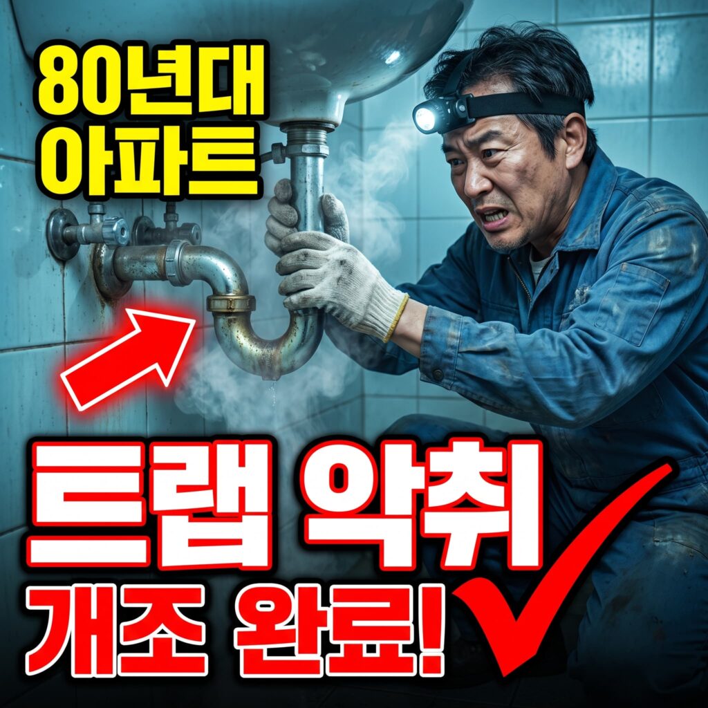 1980년대 아파트 화장실 배수 트랩 악취, S트랩·P트랩 개조 사례