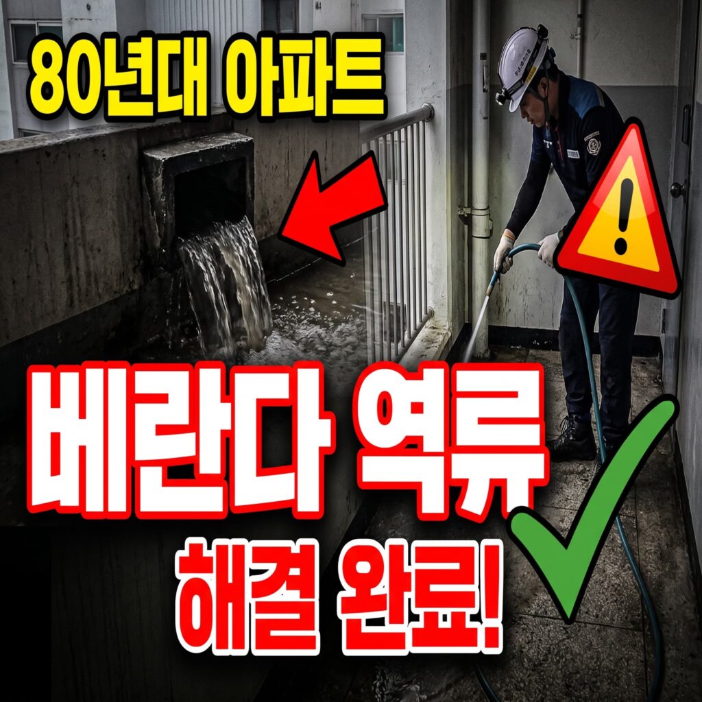 1980년대 아파트 베란다 배수구 역류, 공용 우수관 침전물 사례