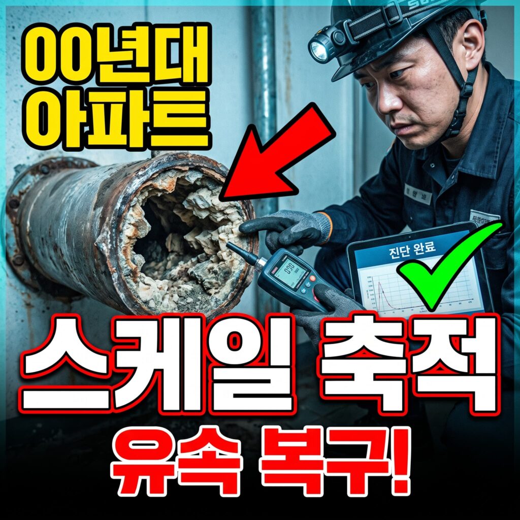 2000년대 아파트 세대 내 배관 스케일 축적, 온수관 유속 저하 사례