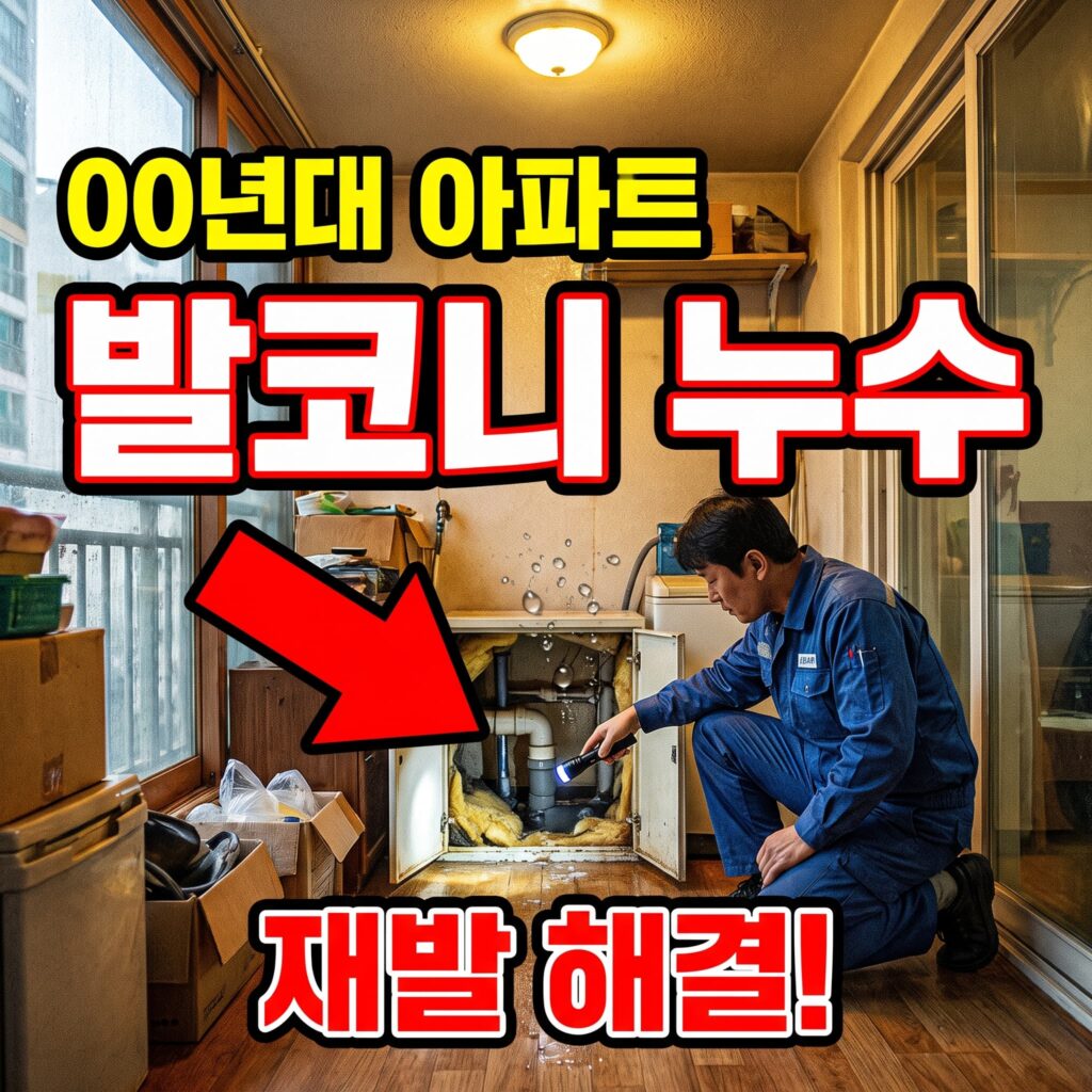 2000년대 아파트 확장 발코니 배수 트랩 매립, 누수 재발 사례