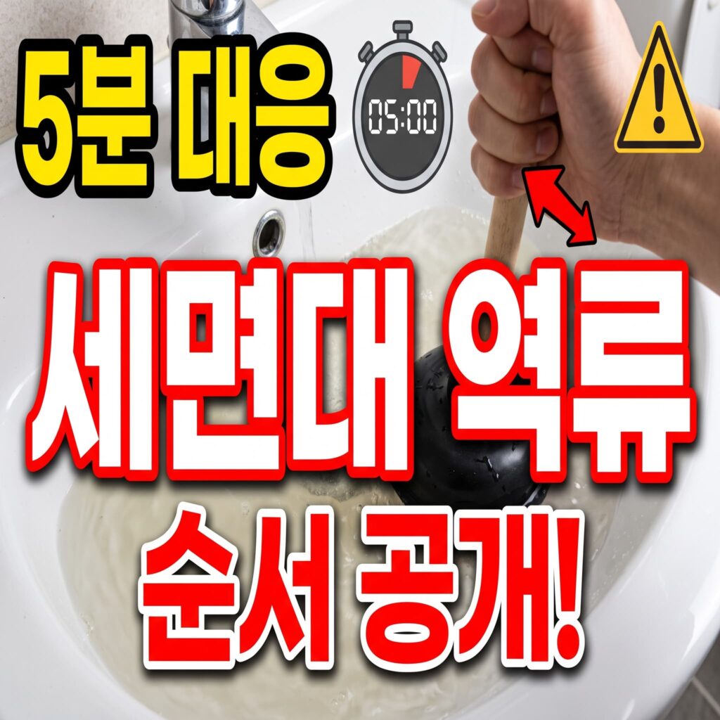 세면대 역류 5분 초기 대응 – 물이 안 빠질 때 순서