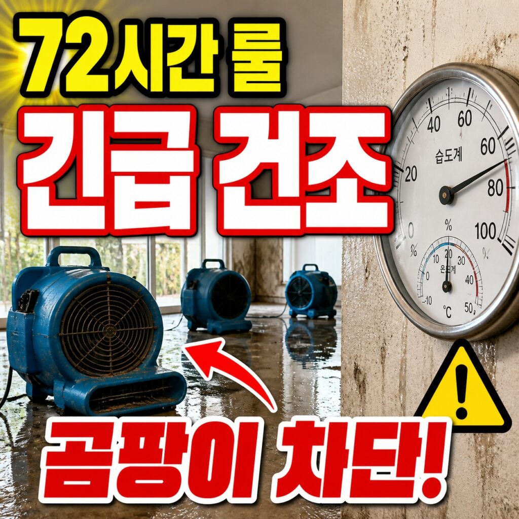 침수 후 건조 – 72시간 안에 완료해야 하는 이유