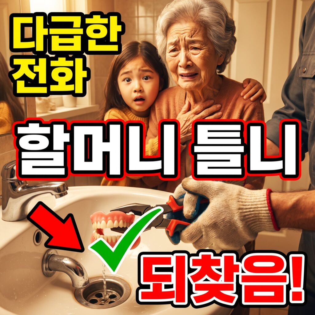 할머니의 틀니가 화장실 세면대로, 손녀의 다급한 전화
