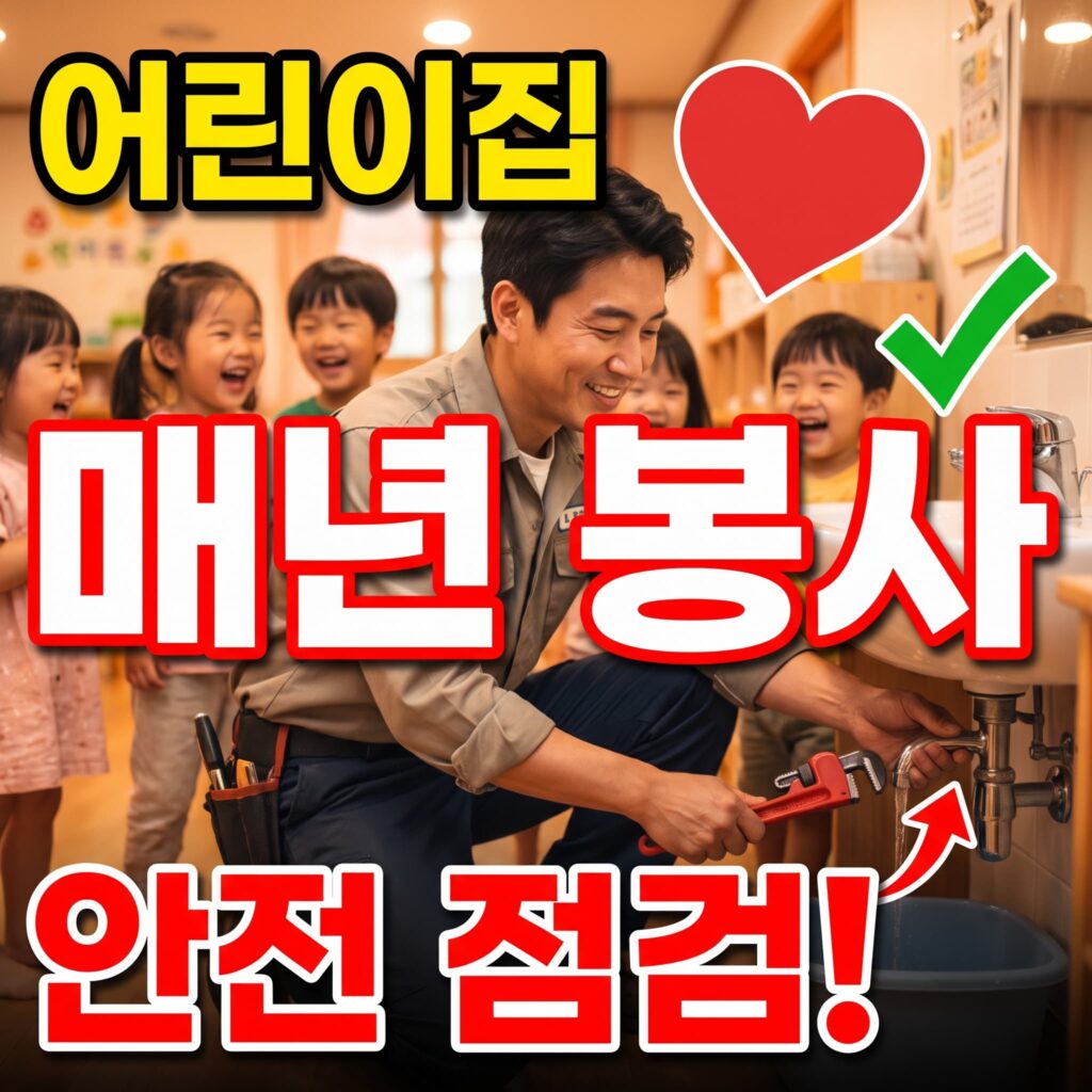 지역 어린이집에 매년 방문, 안전 배관 점검 봉사