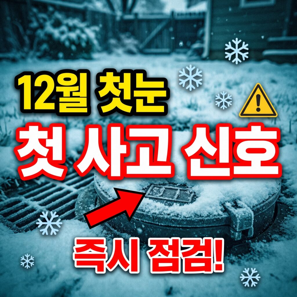 12월 첫눈, 배수구·정화조 첫 사고 신호