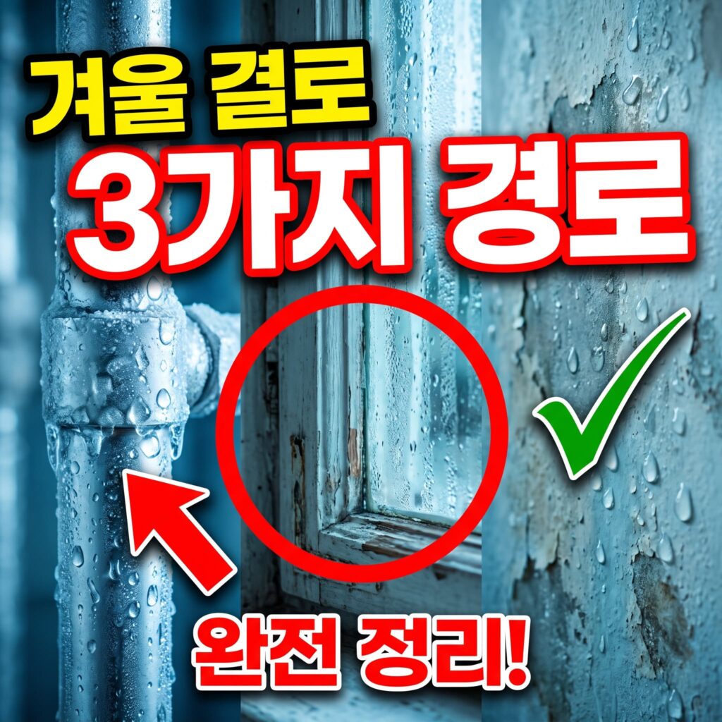 겨울 결로 종합, 배관·창틀·벽체 3가지 경로