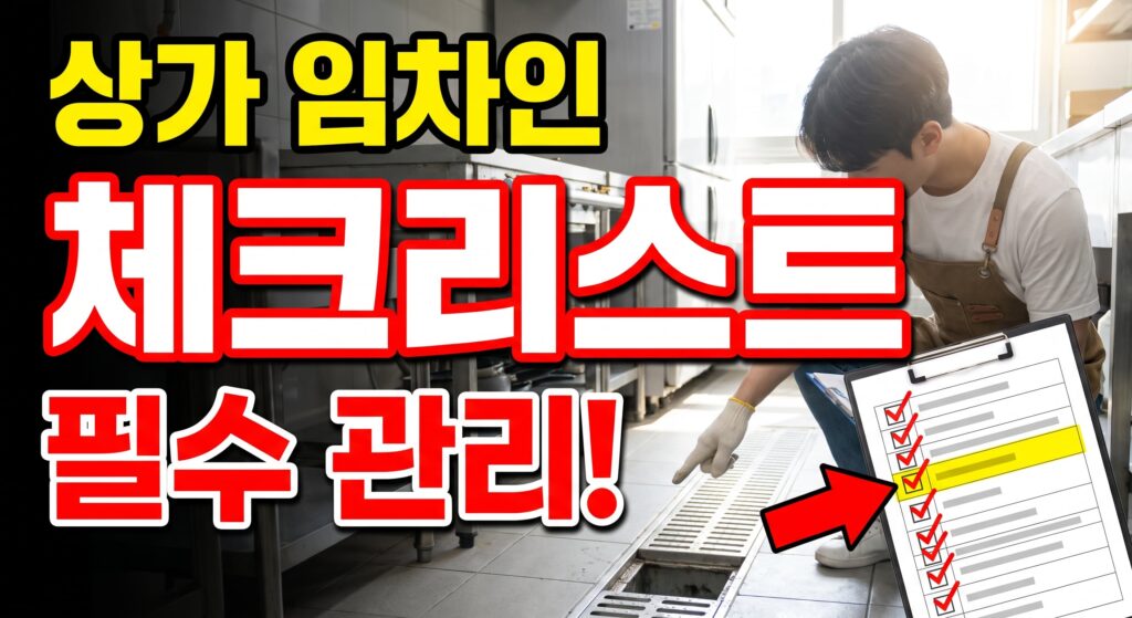 상가 임차인이 챙겨야 할 배관 관리 체크리스트