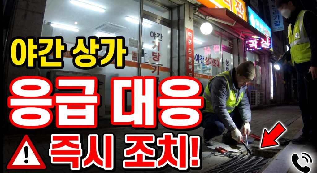 상가 야간 영업점 배수 응급 대응