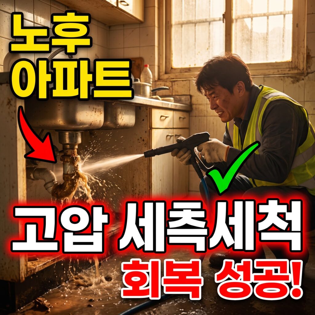 30년 된 노후 아파트 주방 배관, 고압세척은 어디까지 회복시킬까