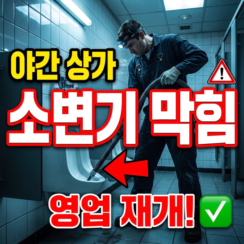 야간 상가 화장실 소변기 완전 막힘, 영업 재개까지의 시간을 짚다
