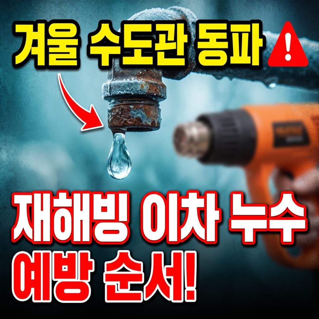 겨울철 수도관 동파 후 재해빙 과정에서 발생하는 이차 누수 예방 순서 안내