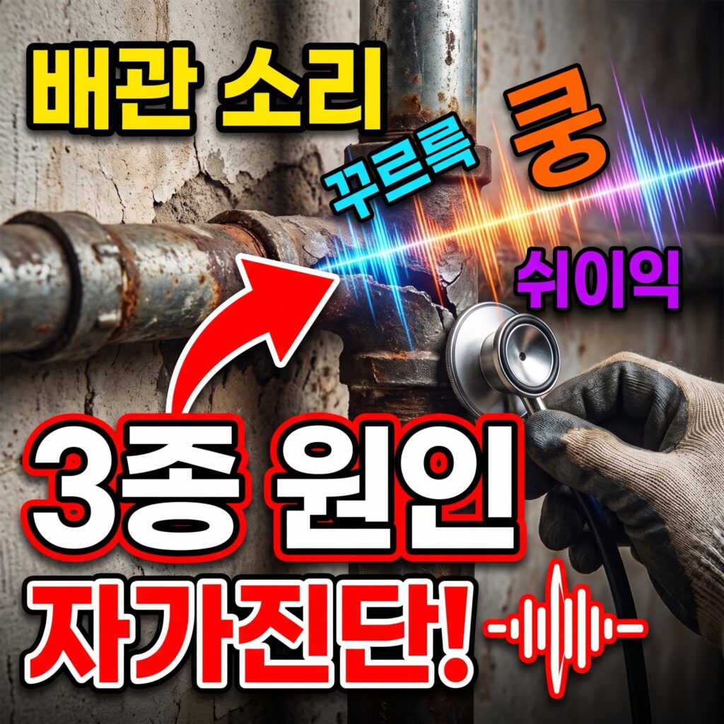 배수관 소리 자가진단 — 꾸르륵·쿵·쉬이익 소리별 원인 파악