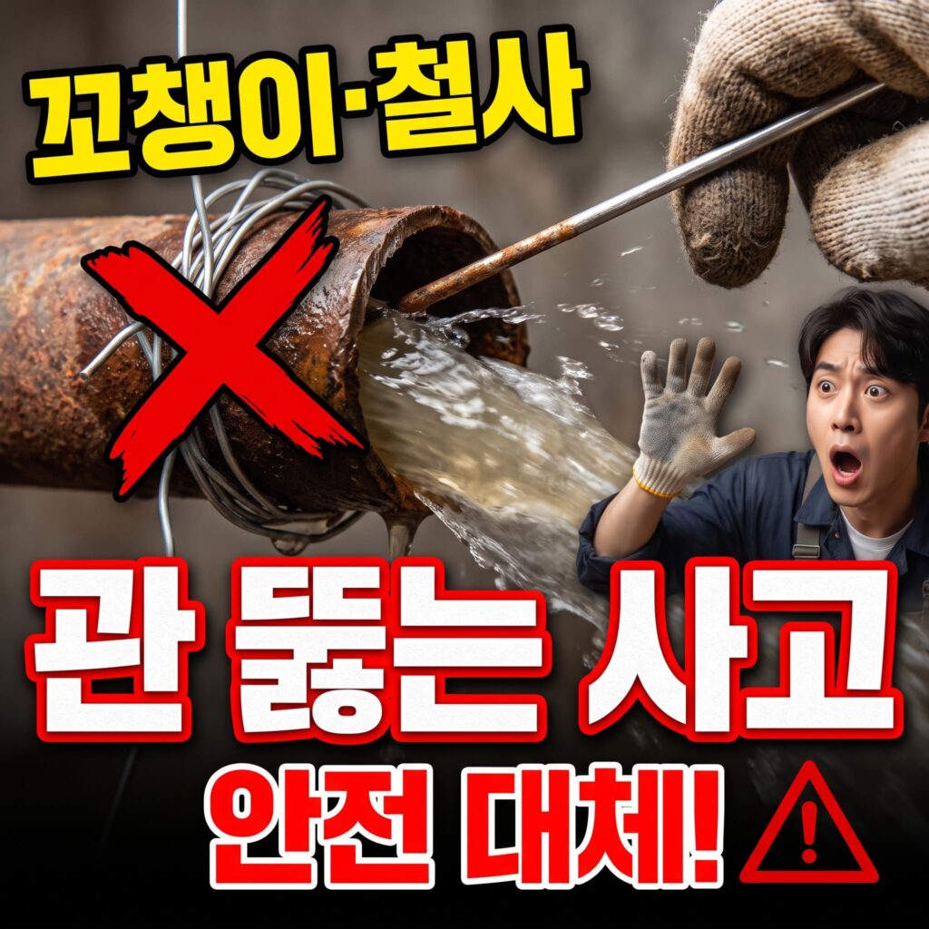 꼬챙이·철사로 뚫다 관을 뚫는 사고 — 안전한 대체법