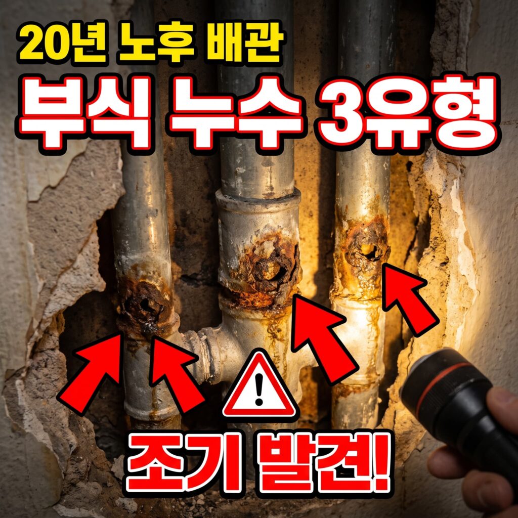 20년 노후 아파트 배관 부식 누수 유형 3가지와 조기 발견 신호 정리
