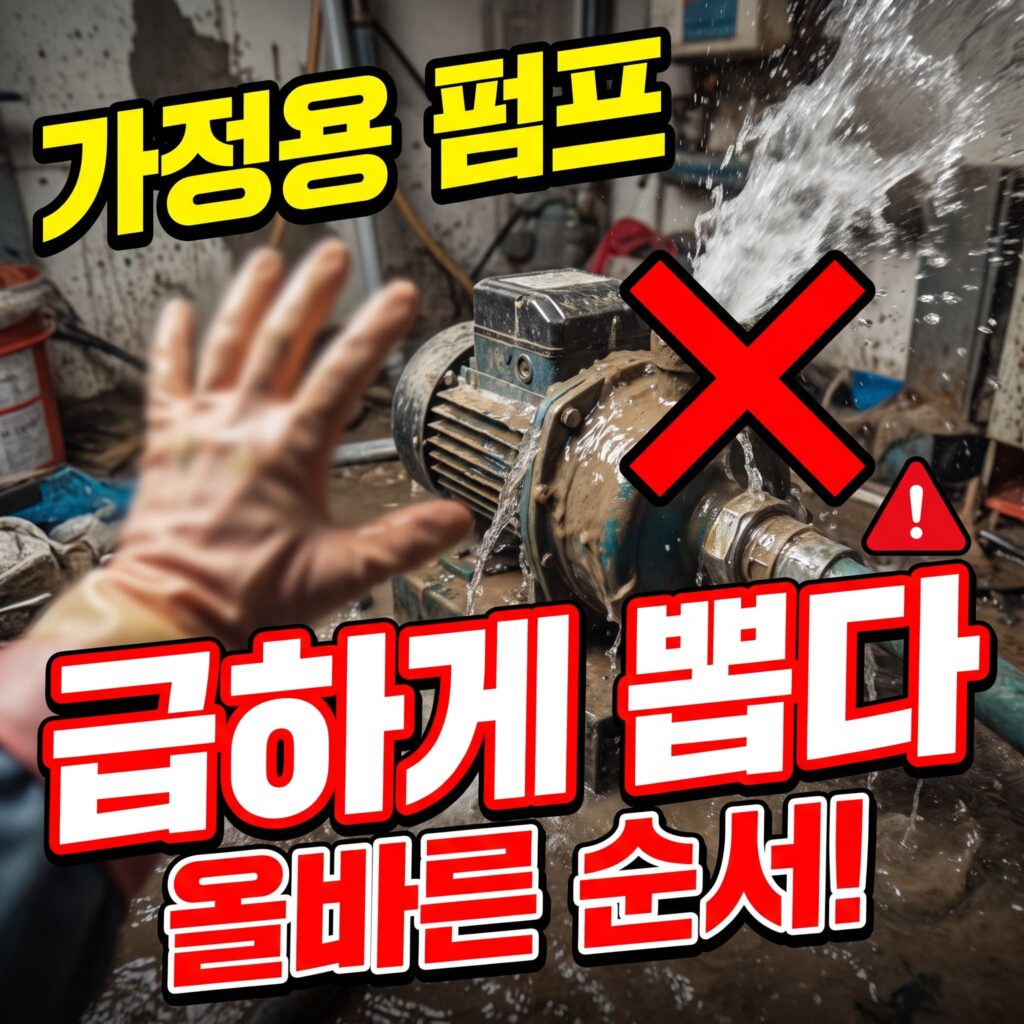 가정용 펌프로 급하게 뽑다 발생하는 문제 — 올바른 순서