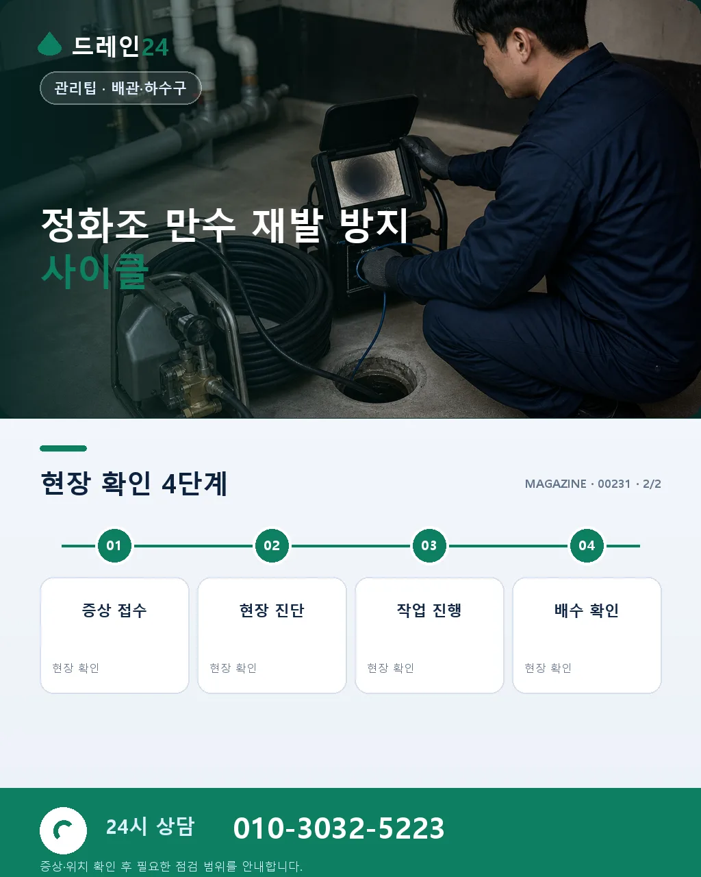 정화조 만수·오수 넘침 응급 처리 3단계 매뉴얼 총정리 - 자주 묻는 질문 상세 안내