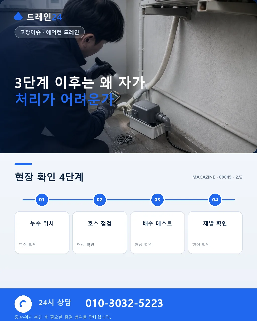 에어컨 실내기에서 물이 떨어질 때 안전한 점검 순서 - 물이 시작된 위치를 기록합니다 상세 안내