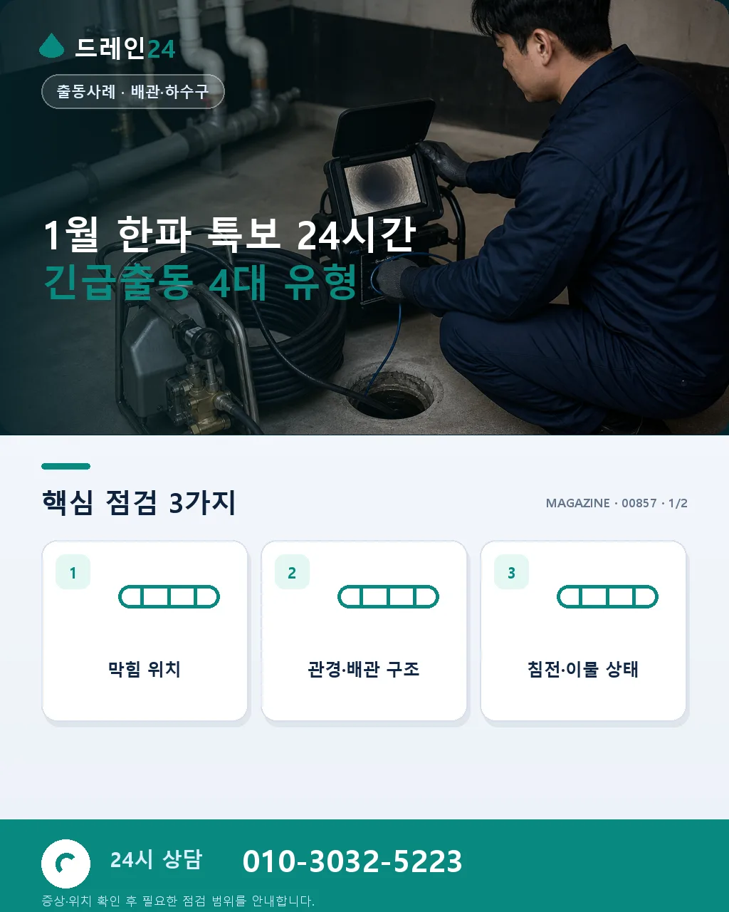 1월 한파 특보, 저희 24시간 긴급출동 실제 상황 - 1월 한파 특보 24시간 긴급출동 4대 유형 상세 안내